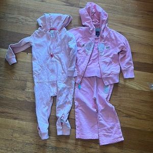 Lot of 2- Gap sweat set and zip up onesie